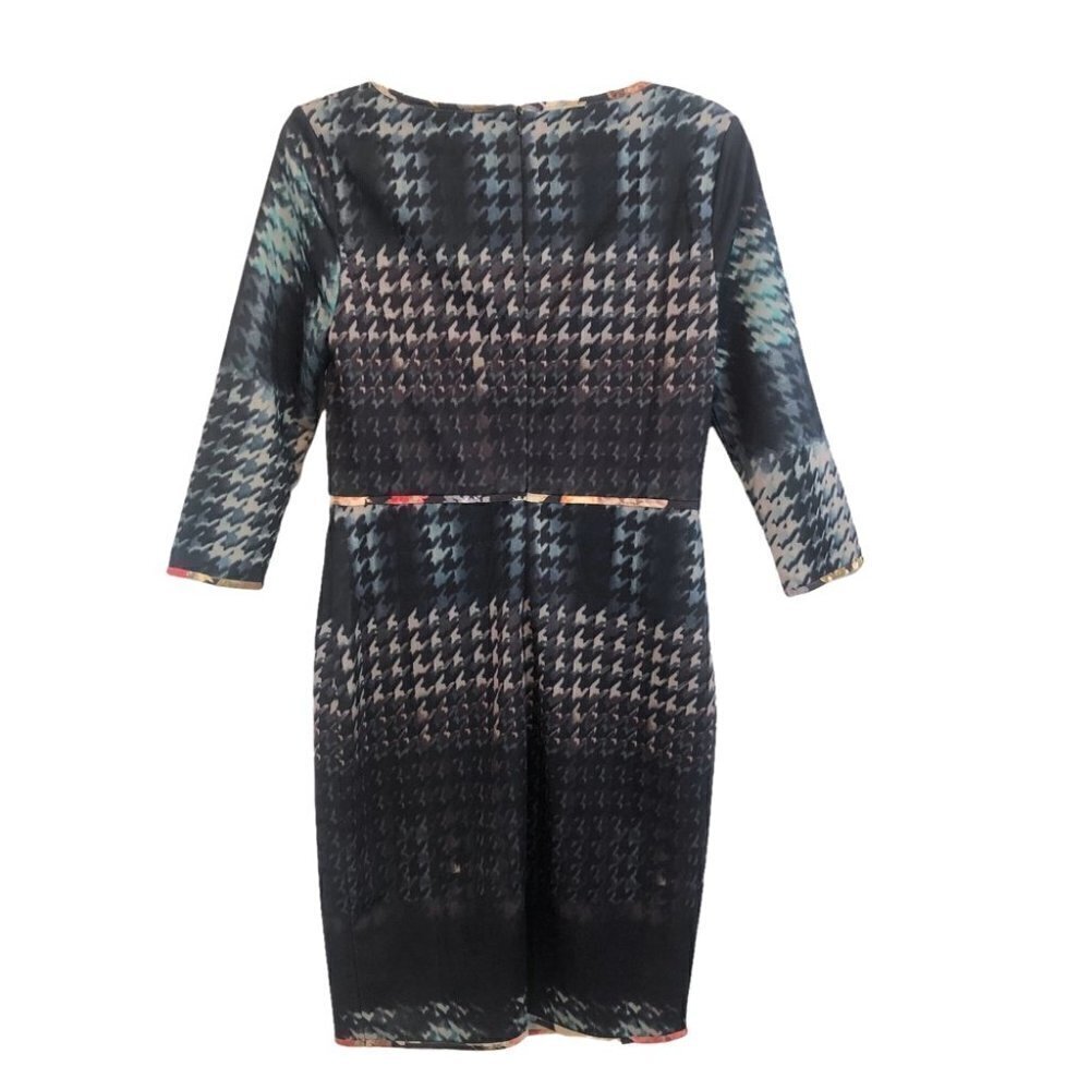 Bedo Bodycon Pencil Fitted Dress Black/Multi Colored Ladies Med - Picture 2 of 13